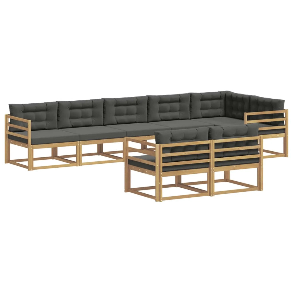 Set di divani da esterno 6 pcs Bianco e Antracite Poliestere