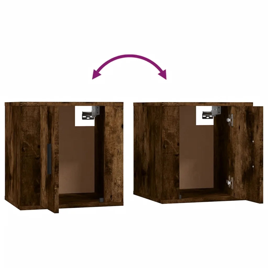 Set Mobili Porta TV 2 pz Rovere Fumo in Legno Multistrato 3188427