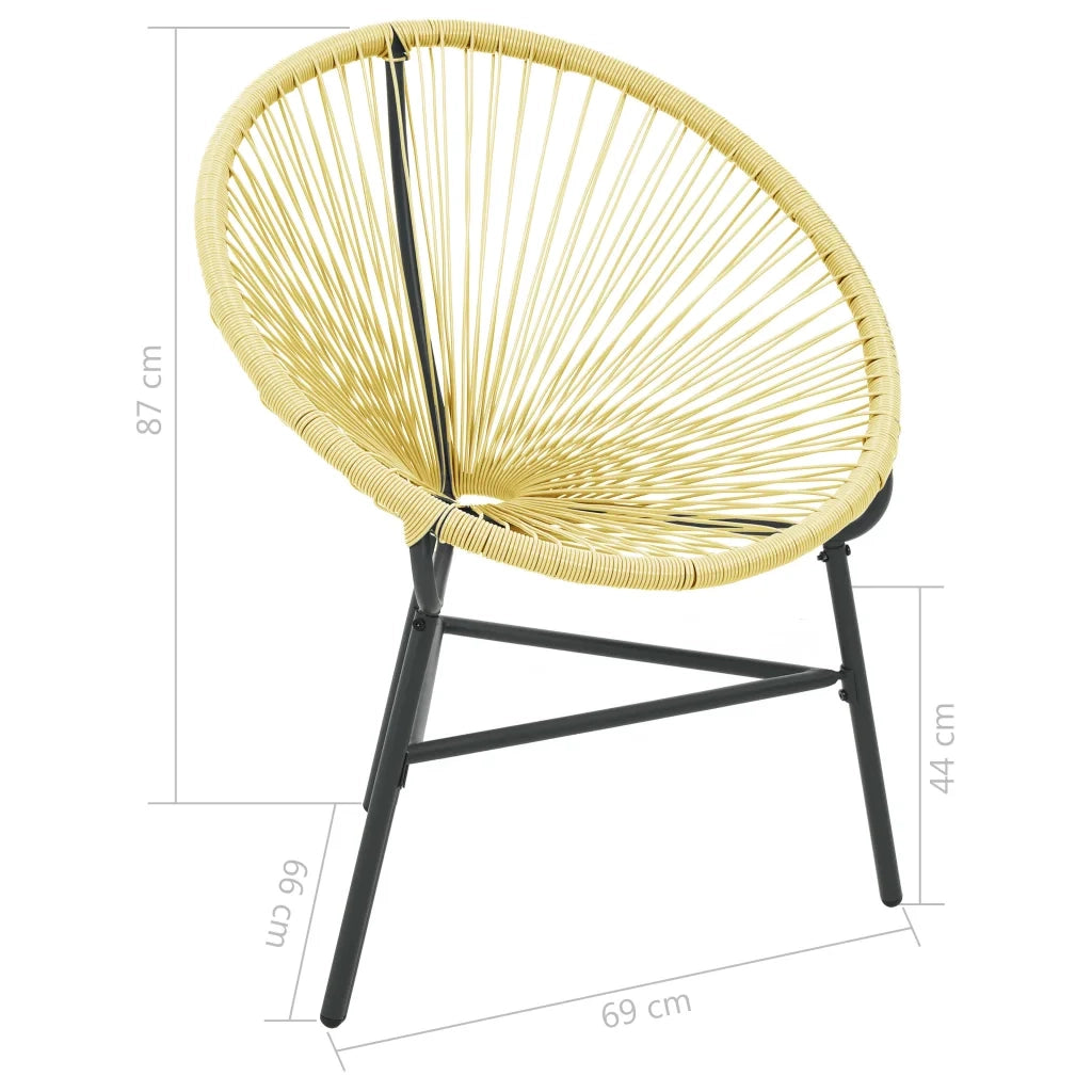 Sedia Acapulco da Giardino | Sedie da Esterno in Polyrattan Beige