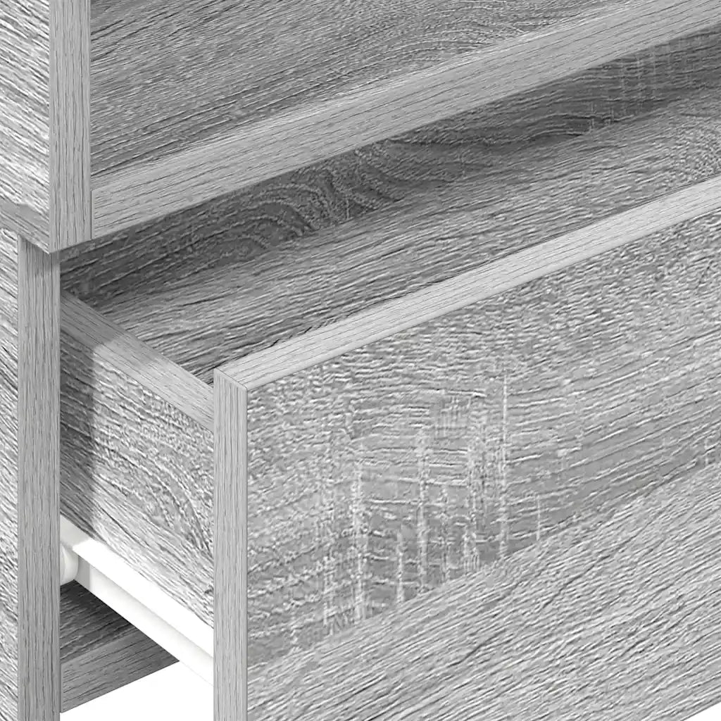 vidaXL Comodini a Muro 2 pz Grigio Sonoma 45x26x28,5 cm