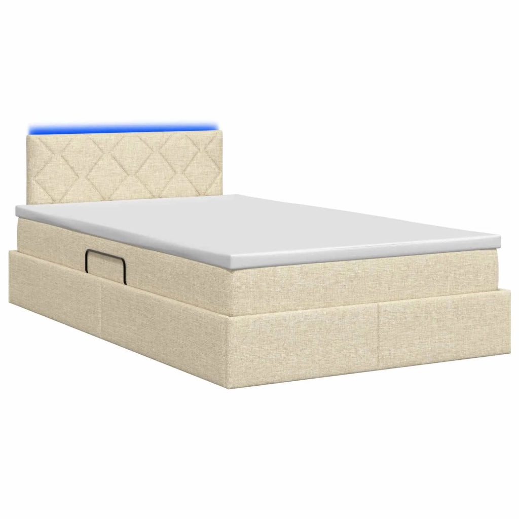 Letto con contenitore LED e materasso Crema 120 x 200 cm 3459121