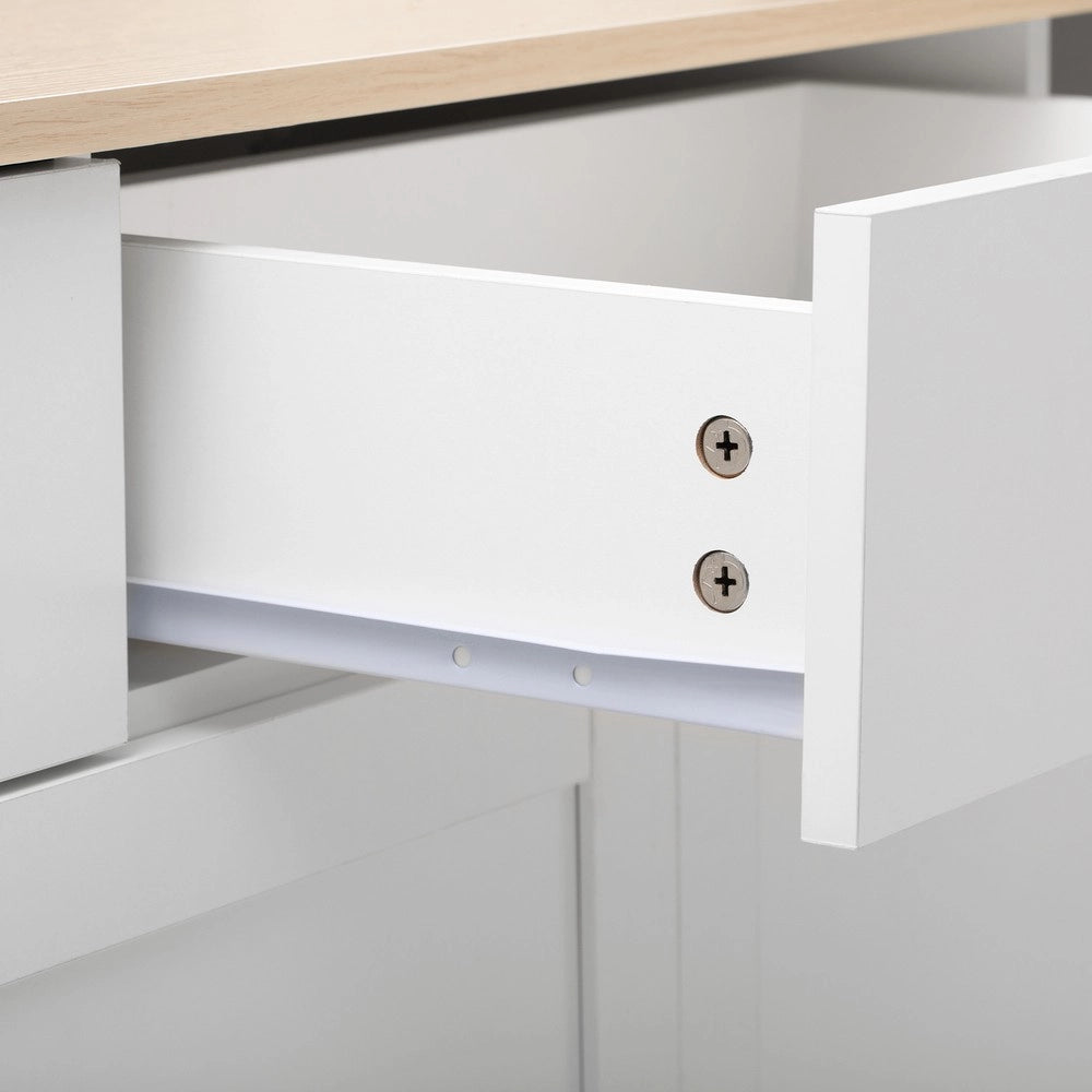 Credenza 4 Ante e 3 Cassetti ¨C MINIMAL ¨C Legno Bianco, Soggiorno