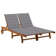 Sdraio da Giardino a 2 Posti con Cuscini in Massello di Acacia cod mxl 73816