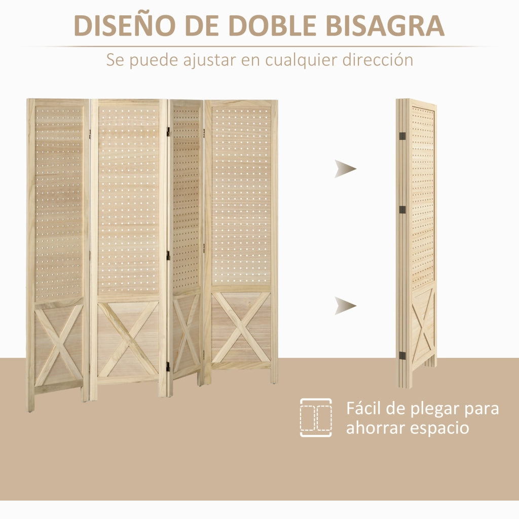 Libreria a pannelli ¨C zephmum ¨C 152x144.5 cm in legno naturale