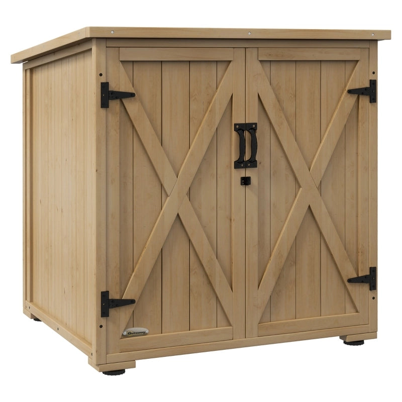 Armadio da giardino in legno con tetto asfalto, grigio scuro, 77,5 x 88 x 83/90 cm