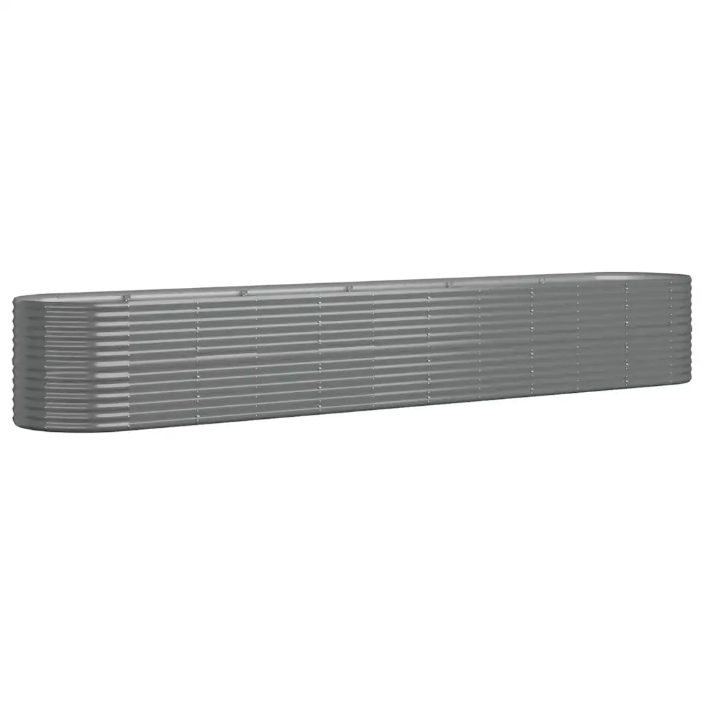 Fioriere | Cassetta per fiori | Letto Giardino Acciaio Zincato 440x80x68 cm Grigio