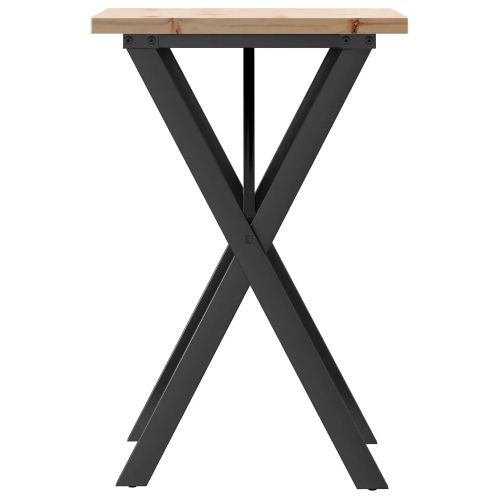 vidaXL Tavolo da Pranzo Telaio a X 50x50x75,5 cm Legno Pino e Acciaio