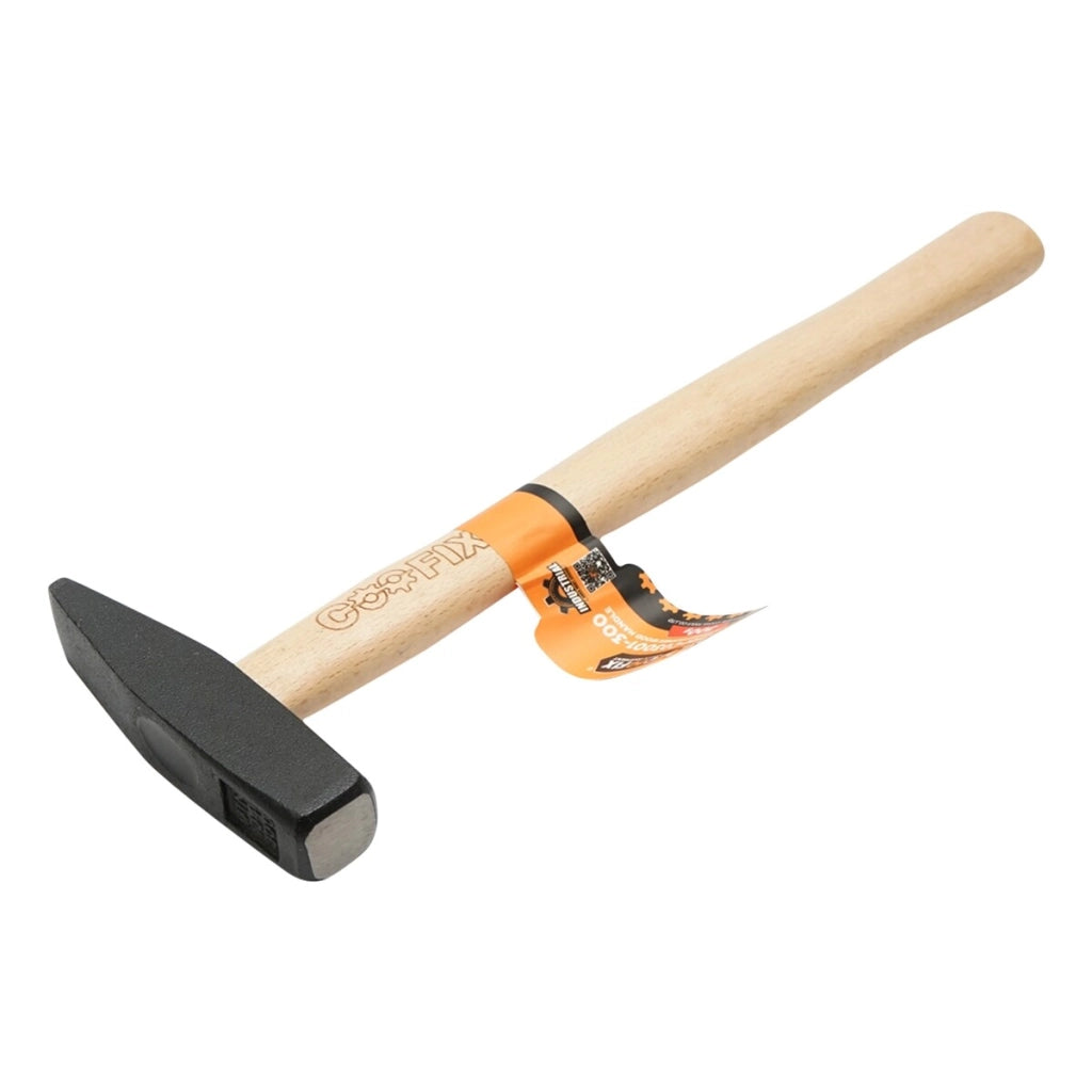 Martello 300g. acciaio, Manico in Legno, Martello da fabbro/meccanico/falegname Coofix