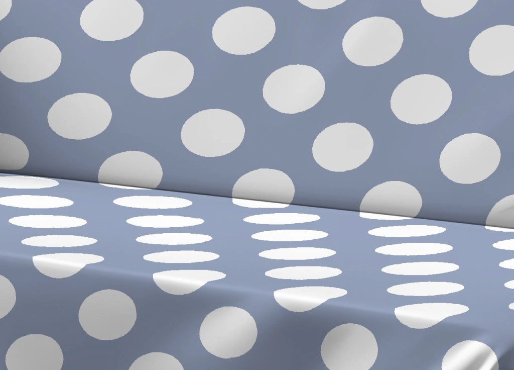 Telo Arredo Granfoulard Copritutto Salvadivano 100% Cotone Dis. Pois - Matrimoniale - Azzurro