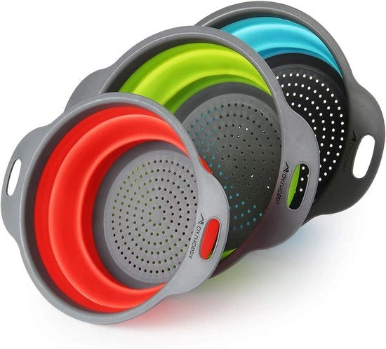Filtro Cucina Ripiegabile - Spazievendente - 3 Pezzi - Verde, Rosso, Blu - Silicone