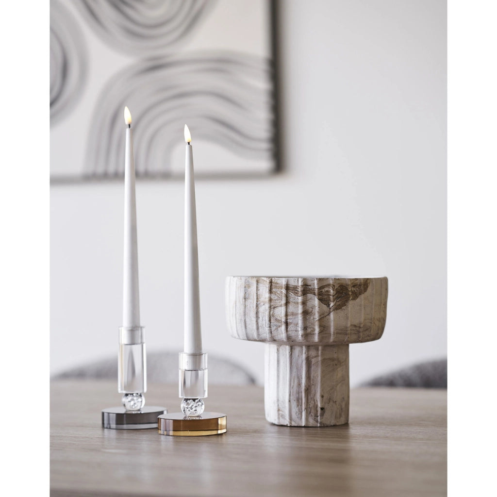 Vaso Decorativo HN7, Beige, Cemento, 21x21x18,5 cm