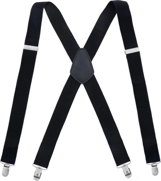 Cintura per Uomo, Cinturone elastico adattabile, Cinturone a X per uomo, Moda adulto 4 clip cinturone - nero