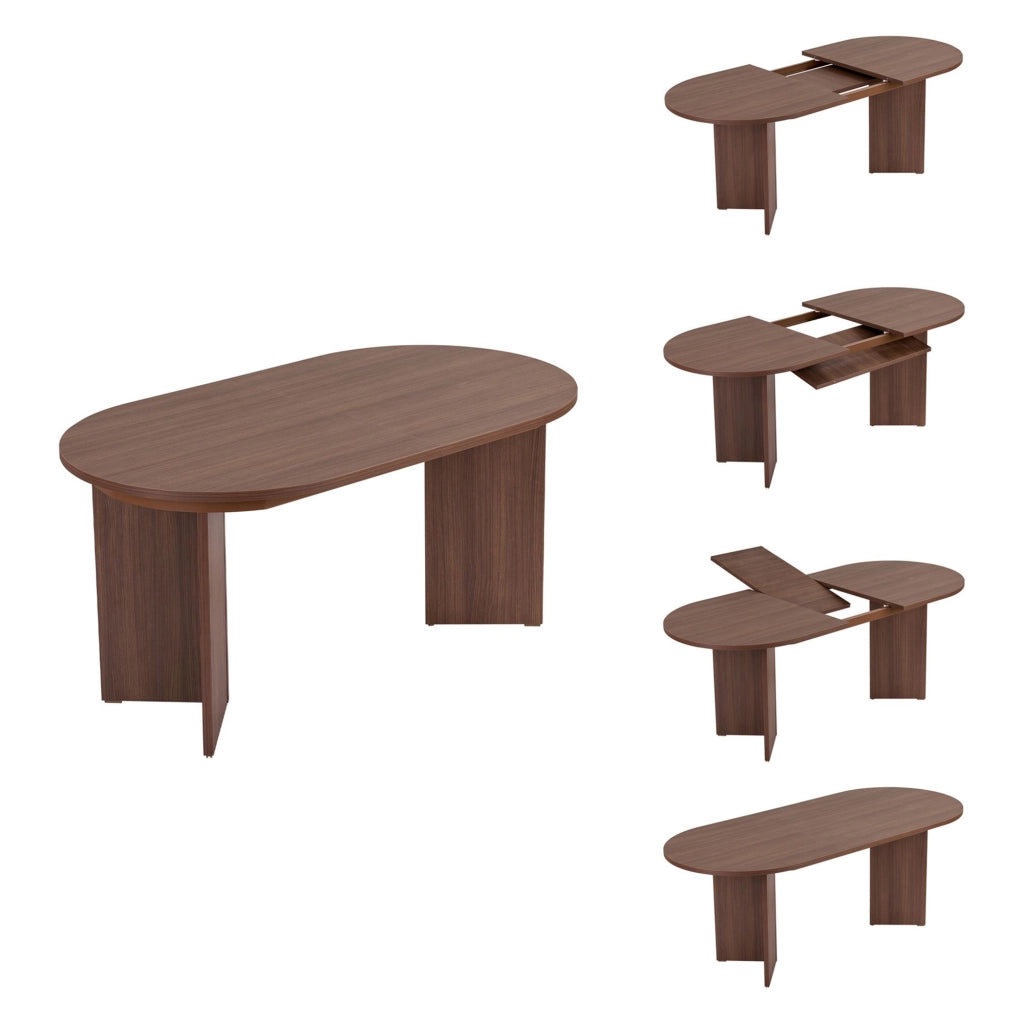 Noba, Tavolo Allungabile Allungabile, 160x90x75h cm Marrone Noce