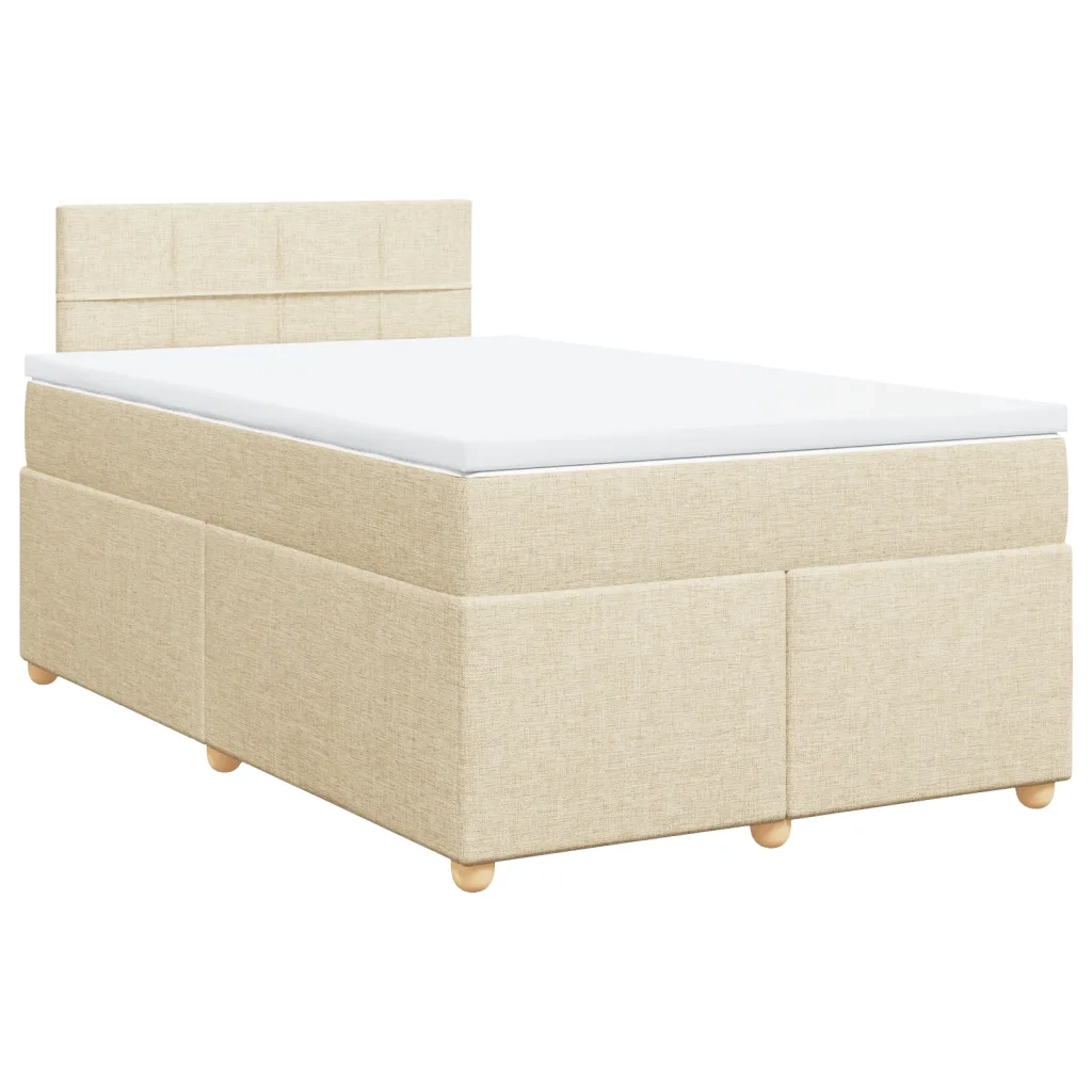 Giroletto a Molle con Materasso Crema 120x200 cm in Tessuto