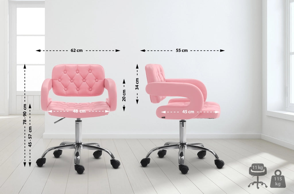 Sgabello da lavoro Dublin in similpelle rosa