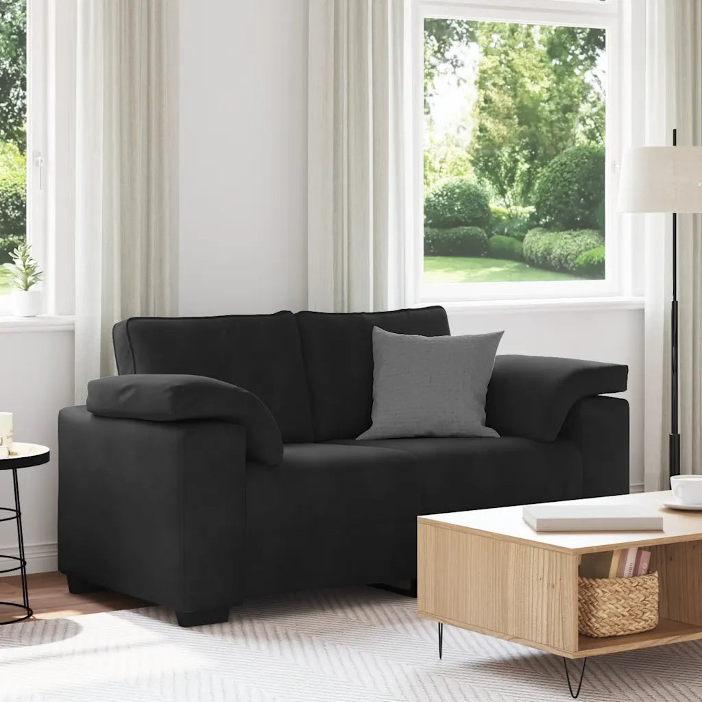 vidaXL Divano Divanetto Nero 120 cm in Velluto
