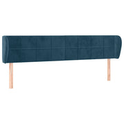 Testiera | Testata ad Orecchio Blu Scuro 203x23x78/88 cm in Velluto