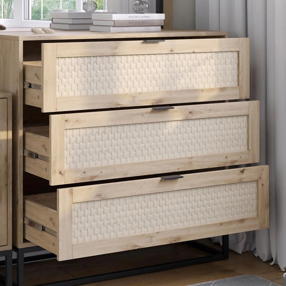 Cassettiera Natal, Marrone, 92 x 92.5 cm con 3x cassetti, adatto come superficie d'appoggio per accessori da soggiorno