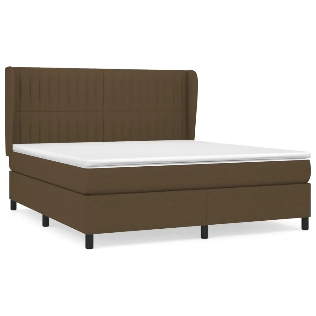 Giroletto a Molle con Materasso Marrone Scuro 160x200cm Tessuto cod mxl 49330