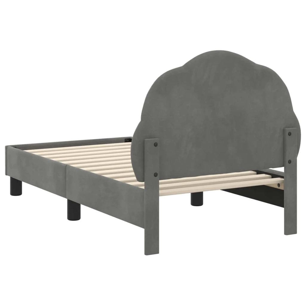 Struttura letto per bambini con testata-Giroletto per bambini Grigio Scuro Velluto 881303