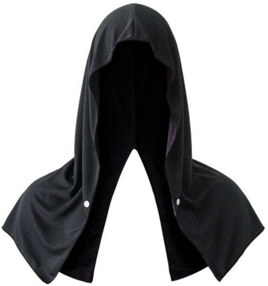 Hoodie-handdoek rinfrescante, asciugamano rinfrescante per collo e viso, asciugamano per gelidi per caldo tempo, cappuccio per sport, campeggio, bicicletta e altre attività - nero