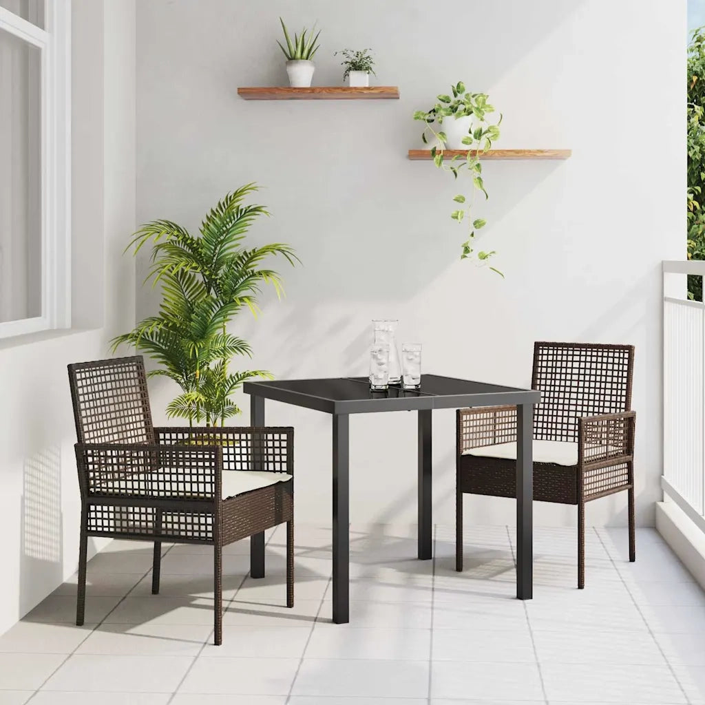 Sedia da Giardino 2 pcs Marrone 55 x 53 x 85 cm polyrattan 42003446