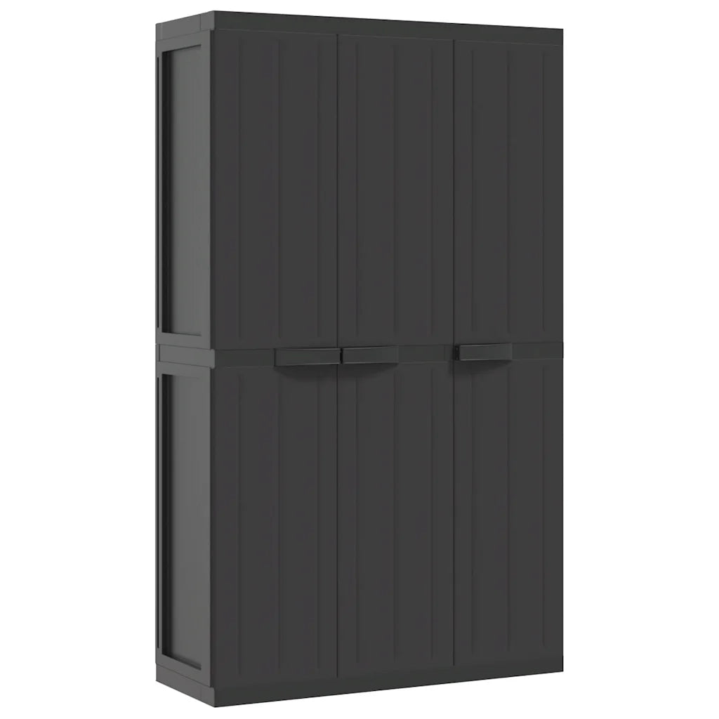 Armadio da Esterno Nero 97x37x165 cm in PP 364208