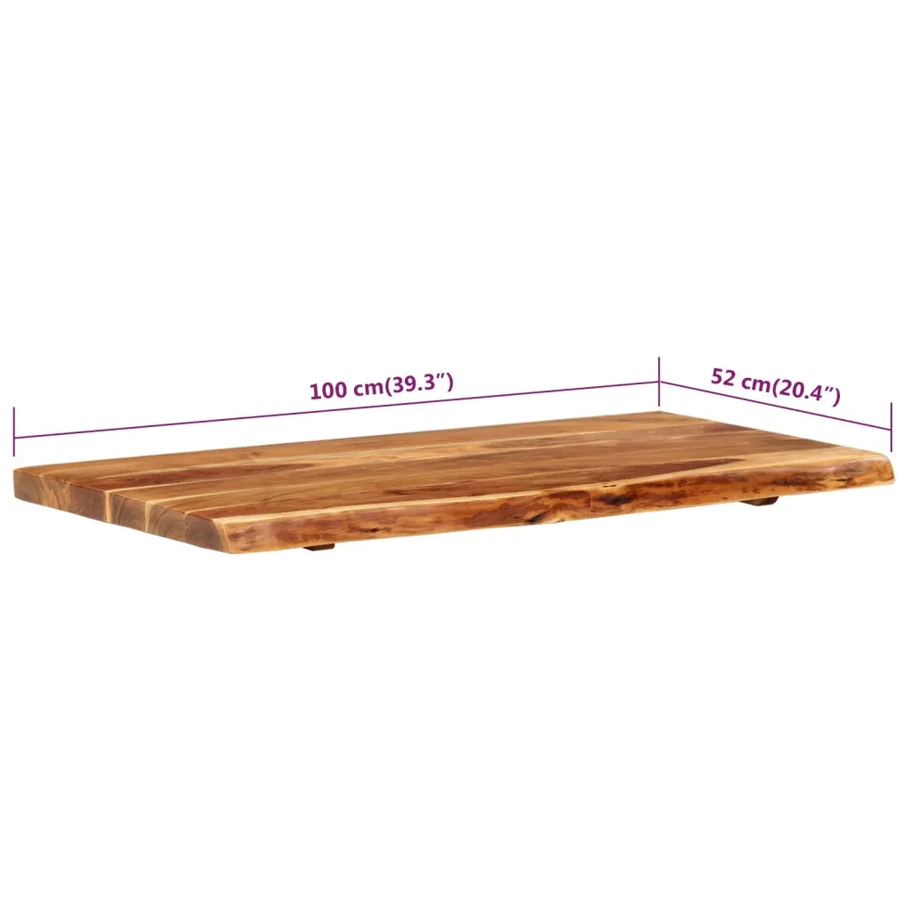 Piano per VanitÃ  Bagno in Massello di Acacia 100x52x3,8 cm