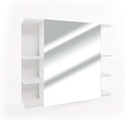 Specchio contenitore bagno Fynn, Bianco, 79.6 x 64 cm, con specchio e ripiani aperti per montaggio a parete