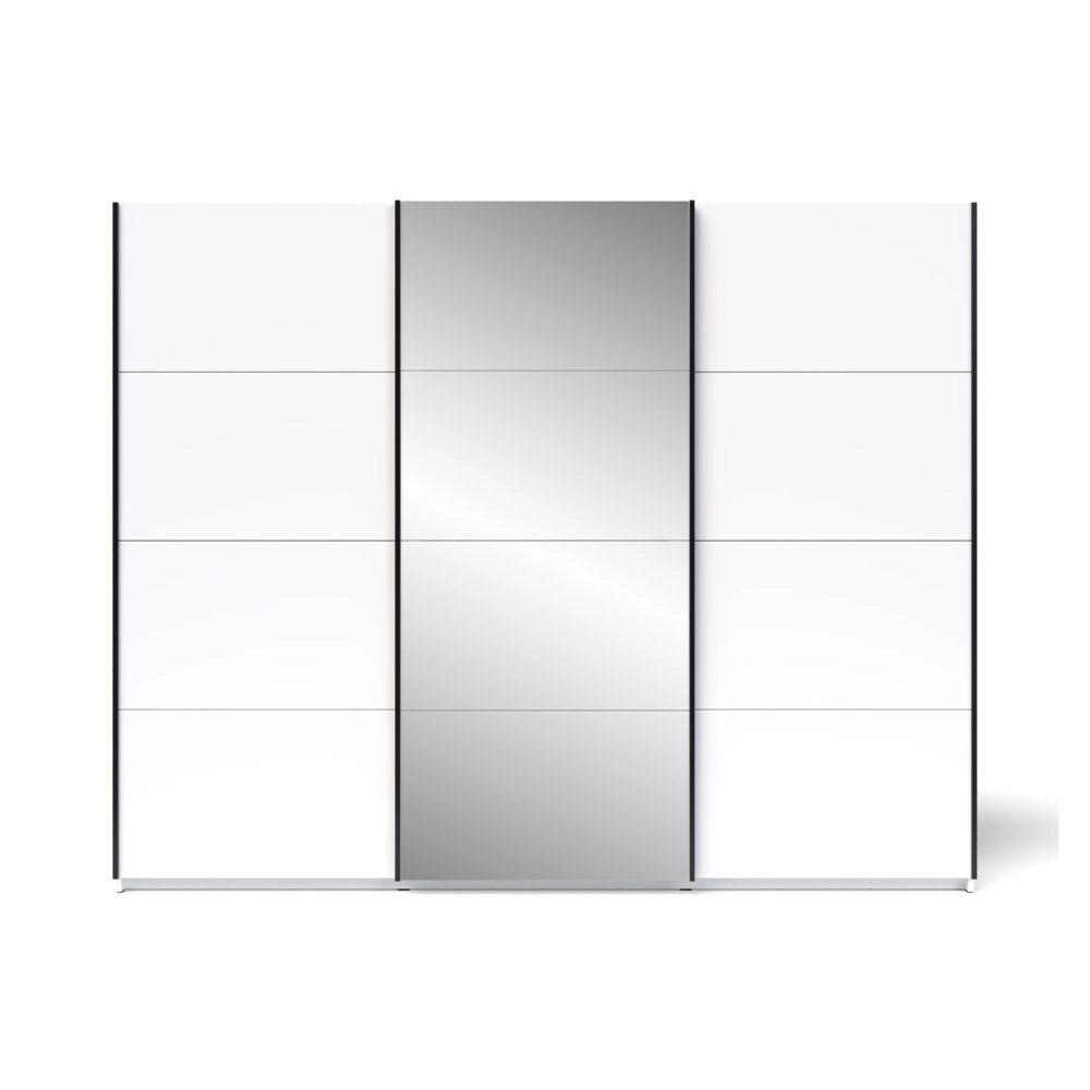 Armadio 3 ante scorrevoli bianco con specchio Zegna 255x53x205H