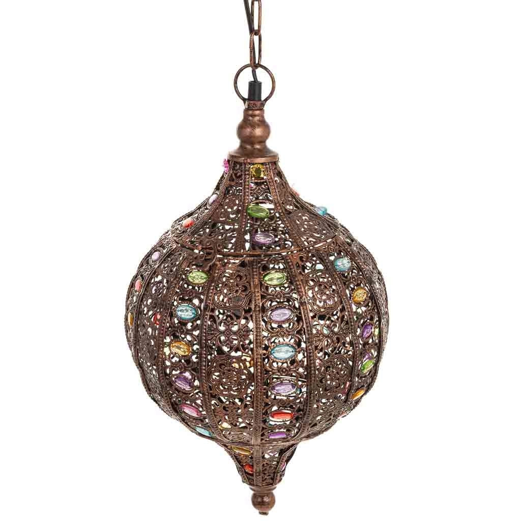 Lampada in metallo con vetro acrilico colorato D27x47h cm