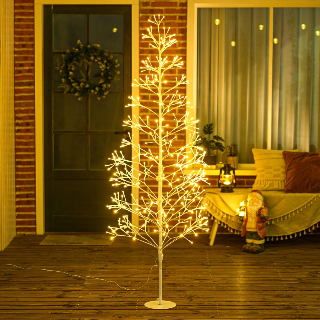 Árbol de Navidad Artificiale 180 cm con 384 Luces LED Blanco