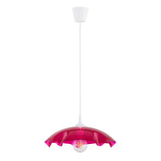 Lampada sospesa Alfa LILIA vetro rosso, plafone bianco Ø39 E27