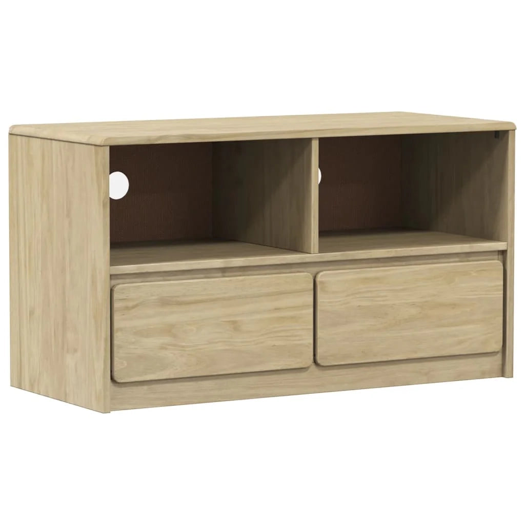 Mobile TV multimediale scaffale TV credenza mobile TV sala da pranzo soggiorno camera da letto rovere 99 x 43 x 55 cm legno di pino massiccio marrone 02_0028308