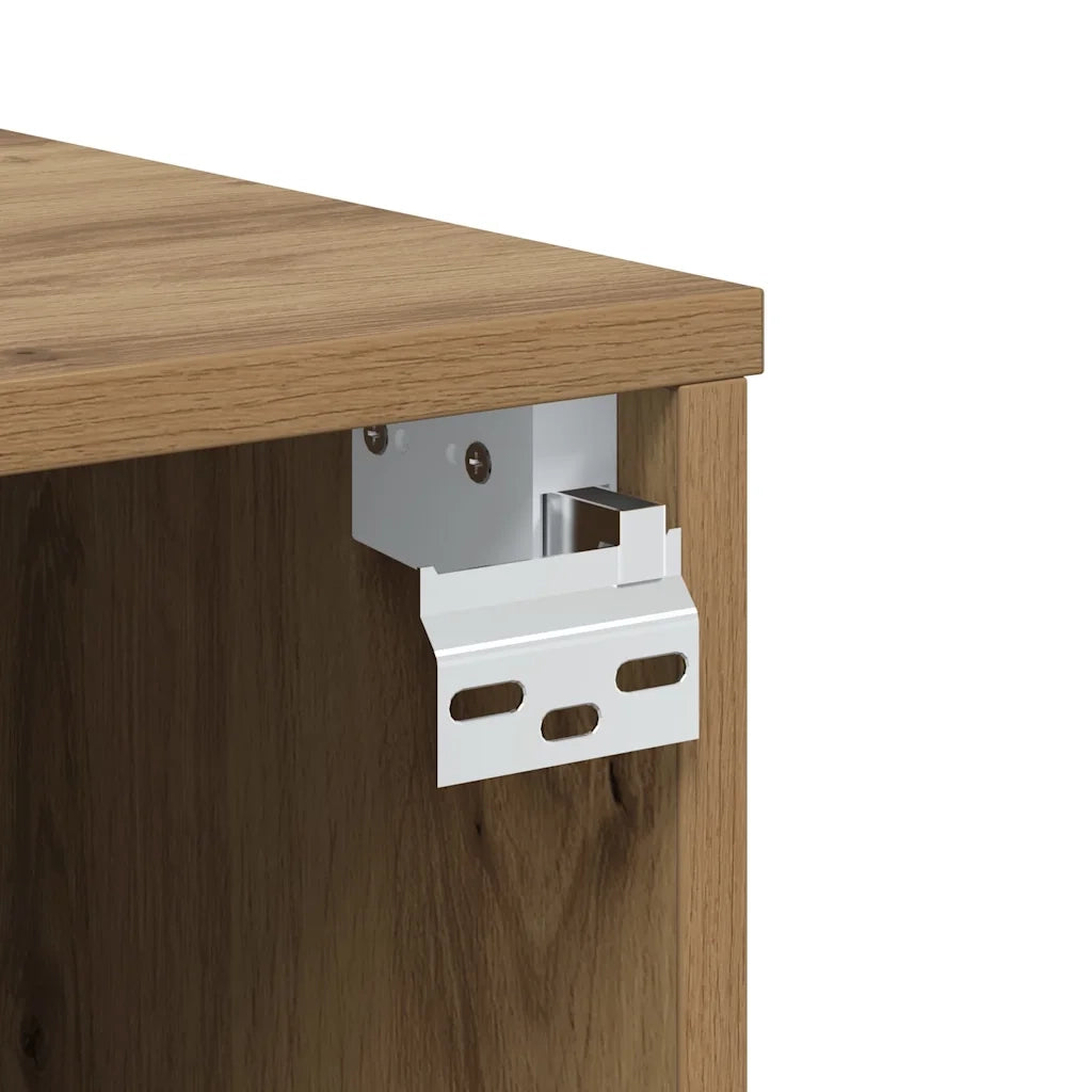 Mobile TV a Parete-Mobile TV a Muro Rovere Artigianale 100x30x30cm in Truciolato