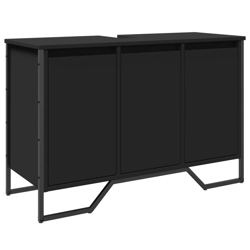 vidaXL Mobile Lavabo Bagno Nero 91x35x60 cm in Truciolato