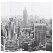 Paravento pieghevole divisorio mobile decorativo 200 cm New York bianco e nero 0802020
