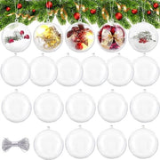 Decorazioni per Natale - 20 pezzi - Sferiche decorazioni trasparenti in plastica - 8 cm - Decorazioni per matrimonio e festa