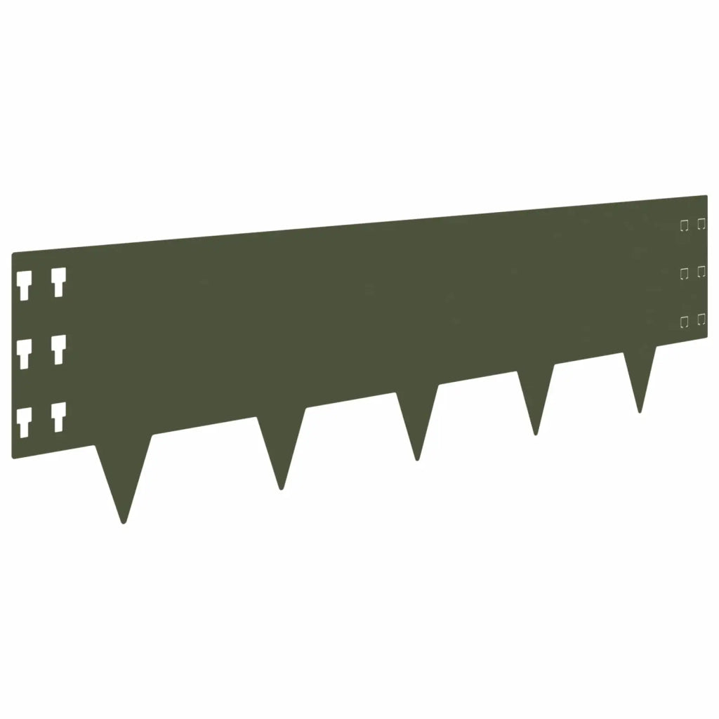 Bordura per Prato 10 pcs 100 x 30 cm Acciaio Verde Oliva 8008632