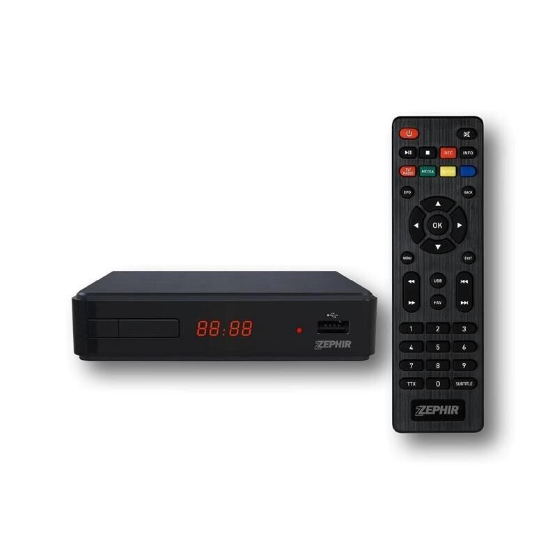 ZEPHIR DECODER T2 HEVC H265 10BIT HDMI USB CON TELECOMANDO DIGITALE TERRESTRE