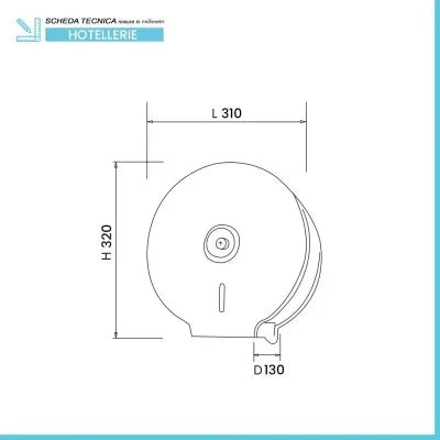 Distributore carta igienica per rotolo 400 mt in acciaio inox satinato