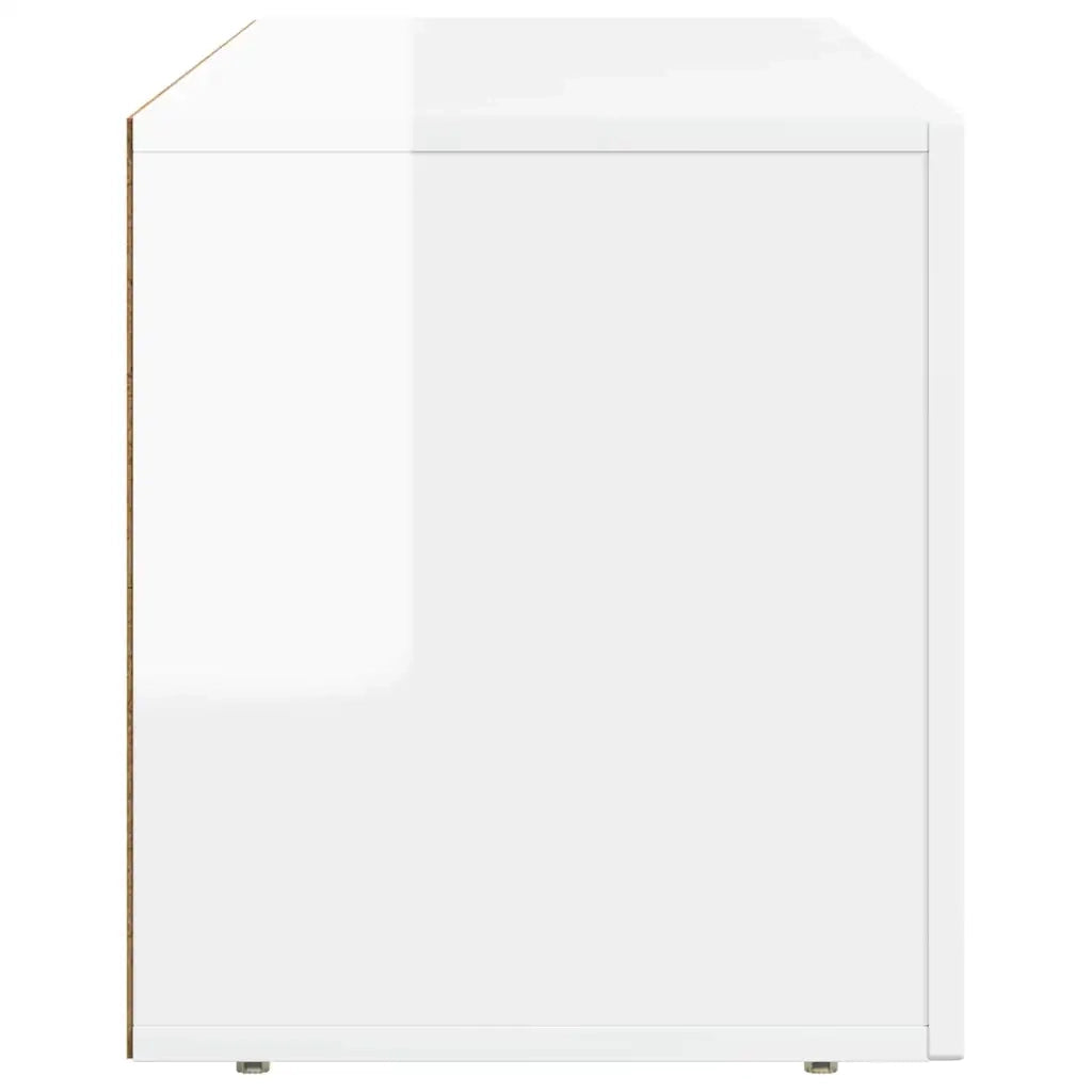 Mobile TV Bianco Lucido 100 x 35 x 40 cm Legno multistrato 891268