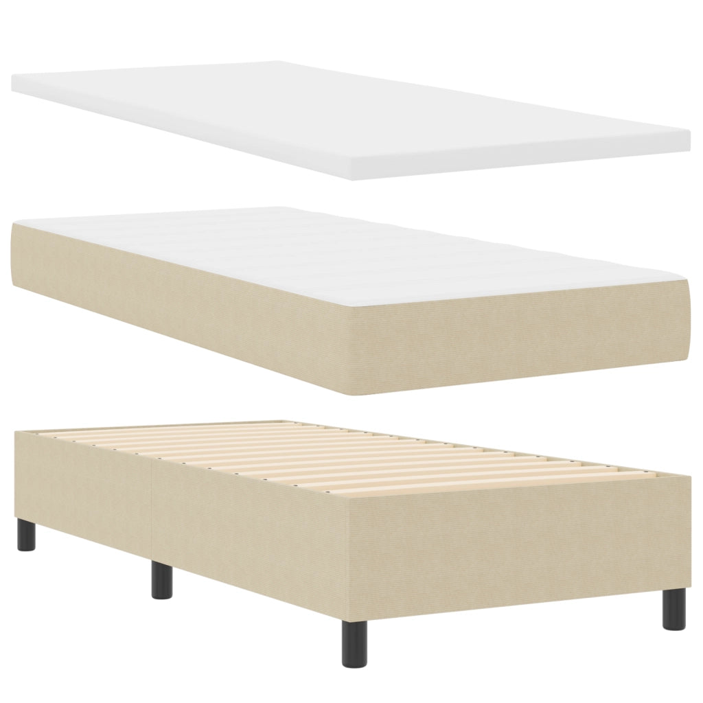 Letto a Molle con Materasso & Luce LED Verde Grigio 80x200 cm Tessuto Vellutato