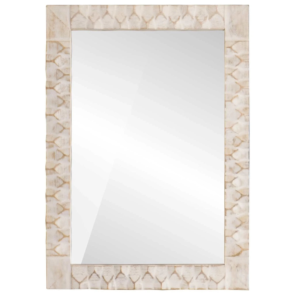Specchio da bagno-Specchio decorativo Finitura Bianco Lavato 50 x 70 x 3 cm