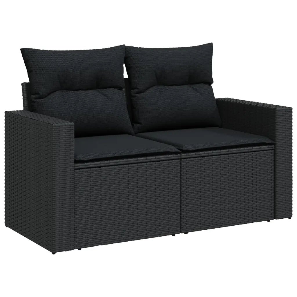 Set Divani da Giardino con Cuscini 7pz Nero Polyrattan 3256573