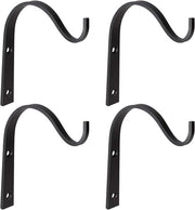 4 x Supporto per piante - Appoggio per piante - Braccio per piante - per vasi di piante, piante, decorazione per parete - Nero ( 7,8x11 CM)