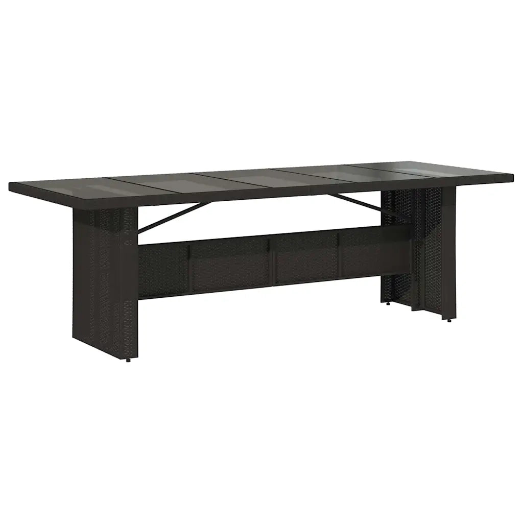 Set da Pranzo per Giardino 11 pcs Nero polyrattan