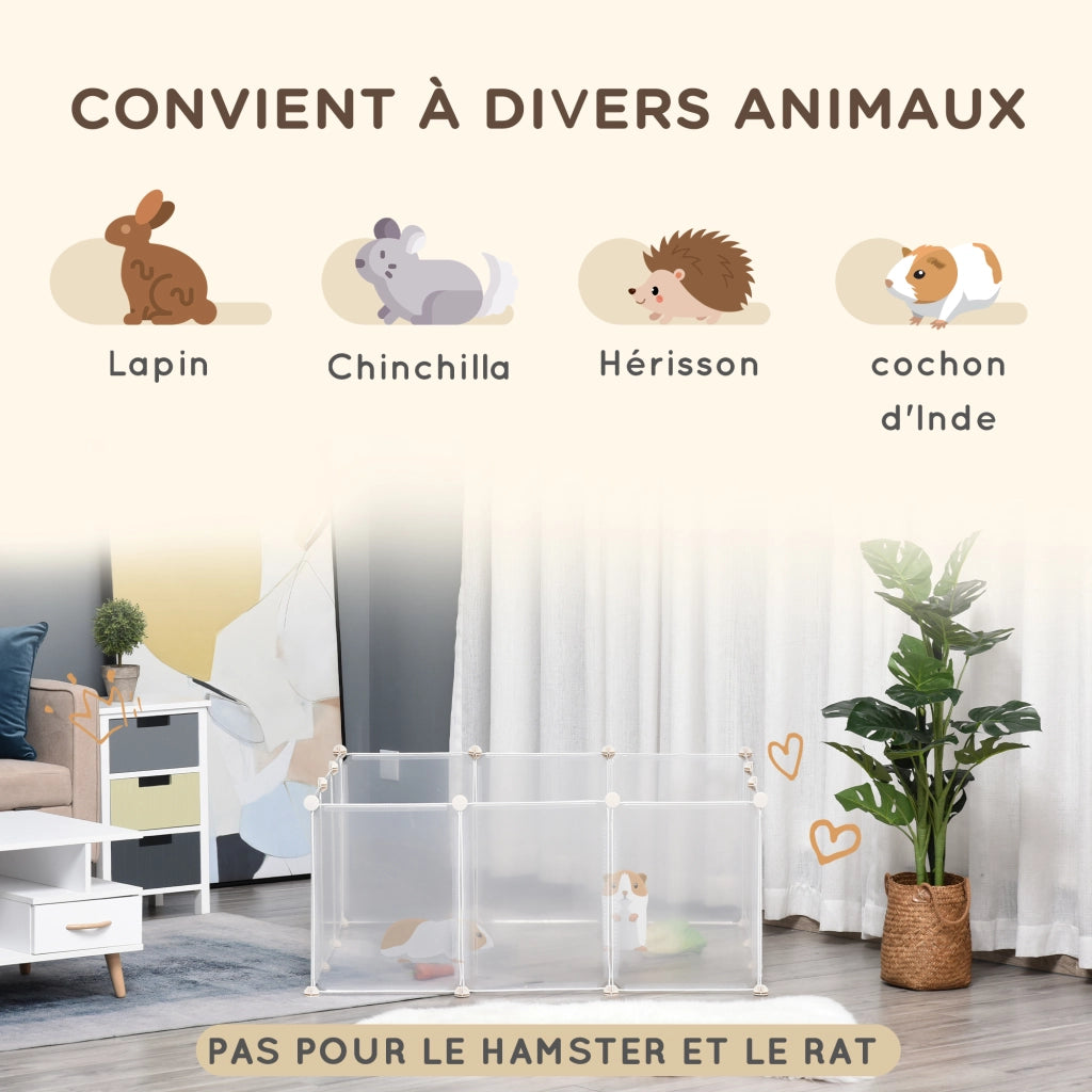 Recinto modulabile per animali piccoli ¨C zephmum ¨C 12 panelli 105x105x45 cm bianco