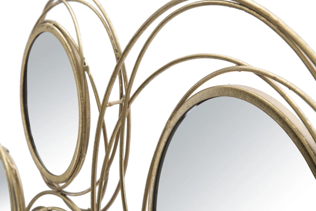 Pannello Specchio Oro Round 124,5x4x53,5 cm in Ferro Oro