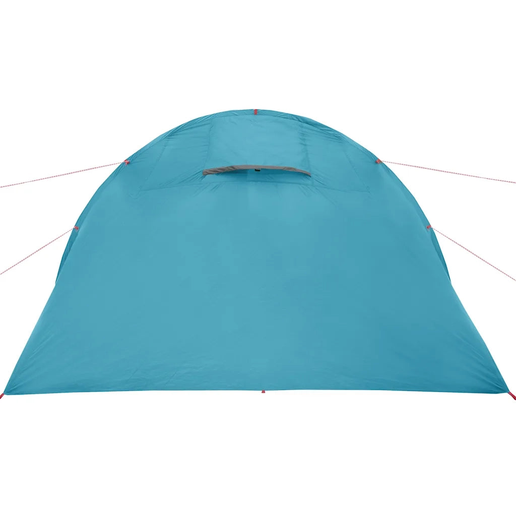 Tenda da Campeggio a Tunnel per 4 Persone Blu Impermeabile